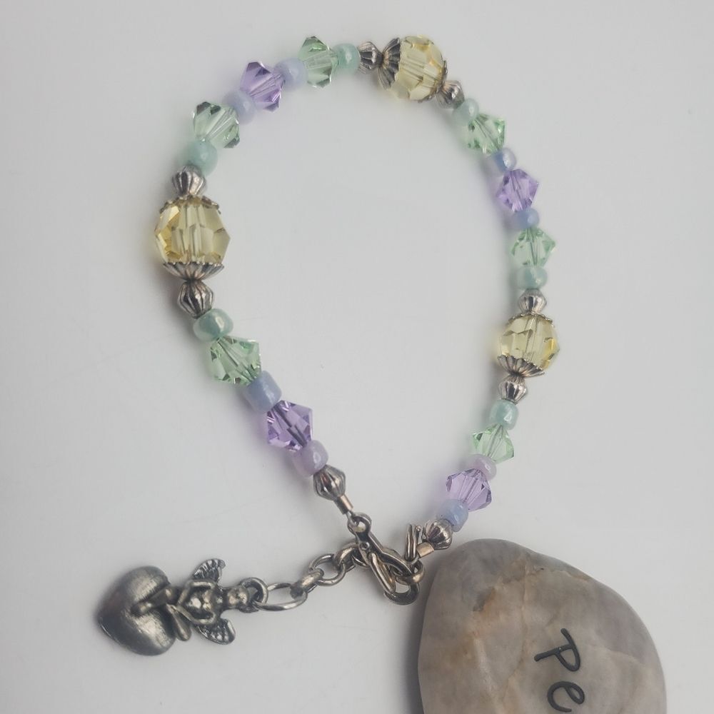 Angel garden sterling silver Swarovski beaded bracelet